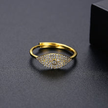 Load image into Gallery viewer, Simple Brilliant Plated Gold Geometric Adjustable Ring with Cubic Zirconia