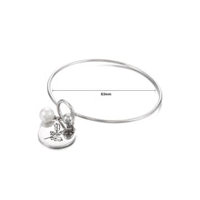 Load image into Gallery viewer, Simple and Elegant 316L Stainless Steel December Birthday Flower Bangle with Imitation Pearls
