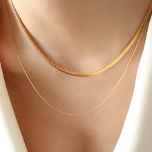 Load image into Gallery viewer, Simple Fashion Plated Gold 316L Stainless Steel Chain Double Layer Necklace