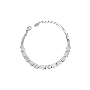 Fashion Simple 316L Stainless Steel Love Geometric Square Bracelet