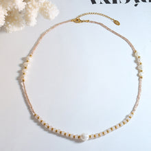 Load image into Gallery viewer, Fashion Simple Plated Gold 316L Stainless Steel Beaded Irregular Imitation Pearl Necklace