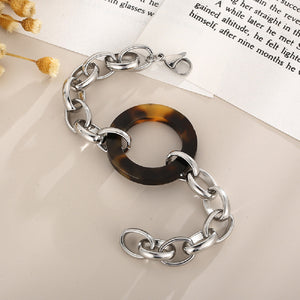 Simple Fashion Hollow Geometric Circle 316L Stainless Steel Chain Bracelet
