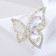 Load image into Gallery viewer, Fashion Temperament Plated Gold Hollow Butterfly Brooch with Cubic Zirconia