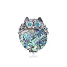 Load image into Gallery viewer, Fashion Cute Owl Colorful Shell Brooch with Cubic Zirconia