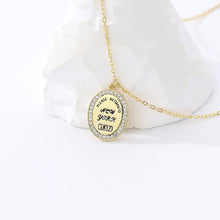 Load image into Gallery viewer, 925 Sterling Silver Plated Gold Simple Fashion English Alphabet Geometric Oval Pendant with Cubic Zirconia and Necklace