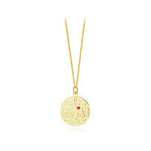 Load image into Gallery viewer, 925 Sterling Silver Plated Gold Fashion Creative Word Love Geometric Round Pendant with Necklace