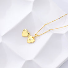 Load image into Gallery viewer, 925 Sterling Silver Plated Gold Simple Romantic Heart Pendant with Cubic Zirconia and Necklace