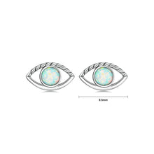 Load image into Gallery viewer, 925 Sterling Silver Simple Personality Devil&#39;s Eye Stud Earrings with Opal