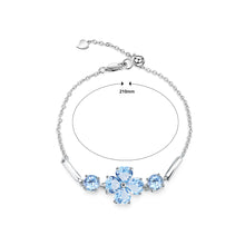 Load image into Gallery viewer, 925 Sterling Silver Fashionable Four-Leafed Clover Blue Topaz Bracelet