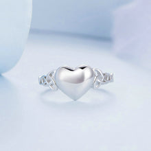 Load image into Gallery viewer, 925 Sterling Silver Simple Fashion Heart Braided Geometric Adjustable Open Ring