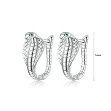 Load image into Gallery viewer, 925 Sterling Silver Fashion Personalized Cobra Stud Earrings with Cubic Zirconia