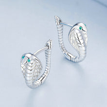 Load image into Gallery viewer, 925 Sterling Silver Fashion Personalized Cobra Stud Earrings with Cubic Zirconia