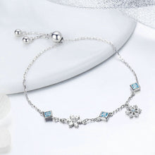 Load image into Gallery viewer, 925 Sterling Silver Fashion Romantic Snowflake Cube Bracelet with Cubic Zirconia