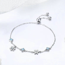 Load image into Gallery viewer, 925 Sterling Silver Fashion Romantic Snowflake Cube Bracelet with Cubic Zirconia