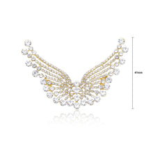 Load image into Gallery viewer, Simple Brilliant Plated Gold Angel Wings Brooch with Cubic Zirconia