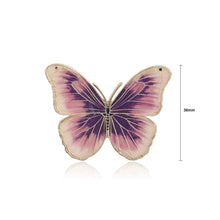 Load image into Gallery viewer, Fashion Temperament Plated Gold Enamel Purple Butterfly Brooch