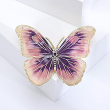 Load image into Gallery viewer, Fashion Temperament Plated Gold Enamel Purple Butterfly Brooch