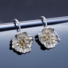 Load image into Gallery viewer, 925 Sterling Silver Fashion Temperament Flower Earrings with Citrine