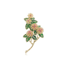 Load image into Gallery viewer, Fashion Simple Plated Gold Enamel Flower Brooch with Cubic Zirconia