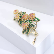 Load image into Gallery viewer, Fashion Simple Plated Gold Enamel Flower Brooch with Cubic Zirconia
