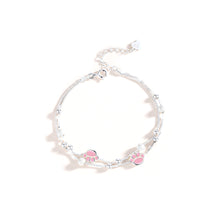 Load image into Gallery viewer, 925 Sterling Silver Simple and Cute Enamel Cat Claw Bead Double Layer Bracelet