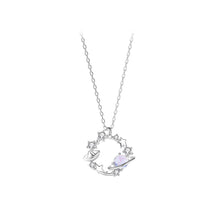 Load image into Gallery viewer, 925 Sterling Silver Fashion Creative Planet Geometric Pendant with Cubic Zirconia and Necklace