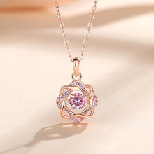 Load image into Gallery viewer, 925 Sterling Silver Plated Rose Gold Fashion Temperament Flower Pendant with Cubic Zirconia and Necklace
