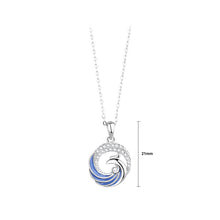 Load image into Gallery viewer, 925 Sterling Silver Fashion Creative Blue Phoenix Pendant with Cubic Zirconia and Necklace
