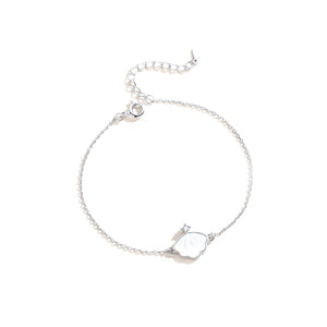 925 Sterling Silver Fashion Simple Shell Mother-of-pearl Bracelet with Cubic Zirconia