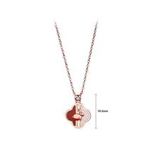 Load image into Gallery viewer, 925 Sterling Silver Plated Rose Gold Fashion Simple Rabbit Four-leafed Clover Pendant with Necklace