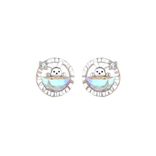 Load image into Gallery viewer, 925 Sterling Silver Fashion Cute Rabbit Geometric Stud Earrings with Cubic Zirconia