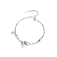 Load image into Gallery viewer, 925 Sterling Silver Fashion Simple Star Geometric Cubic Zirconia Double Layer Bracelet