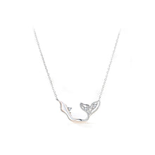Load image into Gallery viewer, 925 Sterling Silver Simple Fashion Mermaid Tail Mother-of-pearl Pendant with Necklace