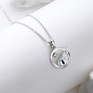 925 Sterling Silver Fashion Personality Devil's Eye Pendant with cubic Zirconia and Necklace