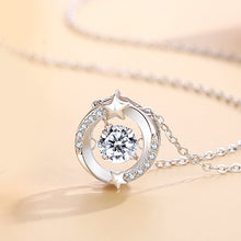 Load image into Gallery viewer, 925 Sterling Silver Simple Temperament Star Geometric Pendant with Cubic Zirconia and Necklace