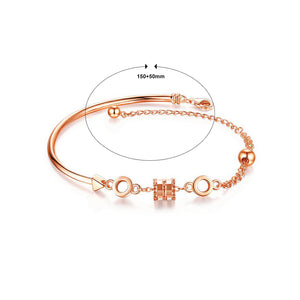 925 Sterling Silver Plated Rose Gold Fashion Temperament Small Waist Geometric Bracelet