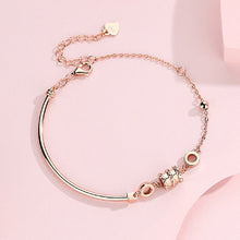Load image into Gallery viewer, 925 Sterling Silver Plated Rose Gold Fashion Temperament Small Waist Geometric Bracelet