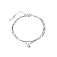 Load image into Gallery viewer, 925 Sterling Silver Simple Brilliant Geometric Cubic Zirconia Double Layer Bracelet