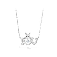 Load image into Gallery viewer, 925 Sterling Silver Romantic Lovely Heart Rabbit Pendant with Cubic Zirconia and Necklace