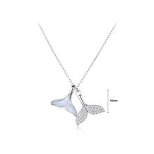 Load image into Gallery viewer, 925 Sterling Silver Fashion Simple Mermaid Mother-of-pearl Pendant with Cubic Zirconia and Necklace