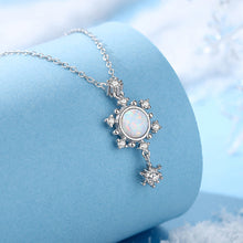 Load image into Gallery viewer, 925 Sterling Silver Fashion Simple Snowflake Pendant with Cubic Zirconia and Necklace