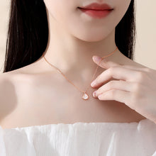 Load image into Gallery viewer, 925 Sterling Silver Plated Rose Gold Fashion Temperament Dress Mother-of-pearl Pendant with Cubic Zirconia and Necklace