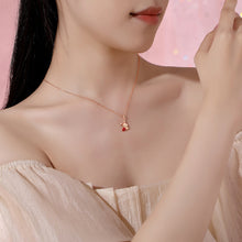 Load image into Gallery viewer, 925 Sterling Silver Plated Rose Gold Simple Cute Rabbit Heart Shape Pendant with Necklace