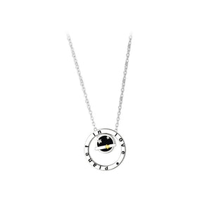925 Sterling Silver Fashion Fashion Personality Hollow Planet Pendant with Necklace