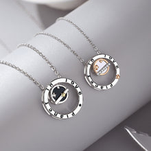 Load image into Gallery viewer, 925 Sterling Silver Fashion Fashion Personality Hollow Planet Pendant with Cubic Zirconia and Necklace