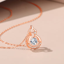 Load image into Gallery viewer, 925 Sterling Silver Plated Rose Gold Simple Fashion Hollow Gourd Pendant with Cubic Zirconia and Necklace