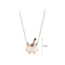 Load image into Gallery viewer, 925 Sterling Silver Plated Rose Gold Fashion Personality Zodiac Tiger Imitation Chalcedony Pendant with Necklace
