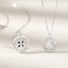 Load image into Gallery viewer, 925 Sterling Silver Fashion Temperament Eight-pointed Star Hollow Round Couple Pendant with Necklace