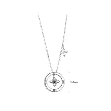Load image into Gallery viewer, 925 Sterling Silver Fashion Temperament Cross Hollow Circle Pendant with Cubic Zirconia and Necklace