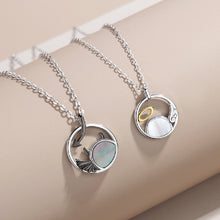 Load image into Gallery viewer, 925 Sterling Silver Fashion Personality Angel Hollow Geometric Couple Pendant with Necklace